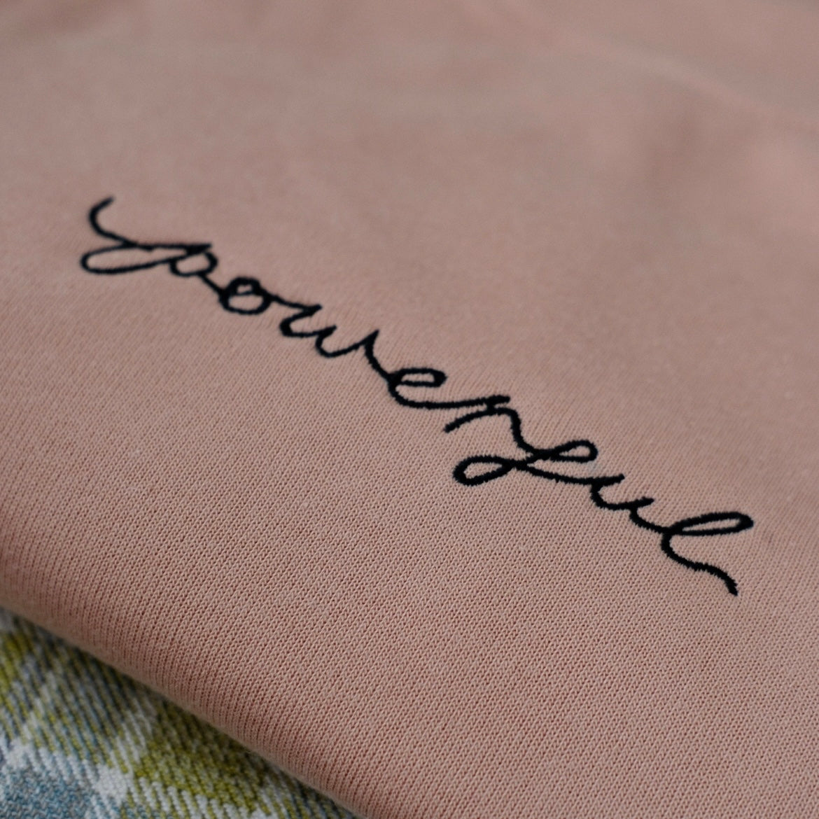 powerful embroidered crop sweatshirt - beige