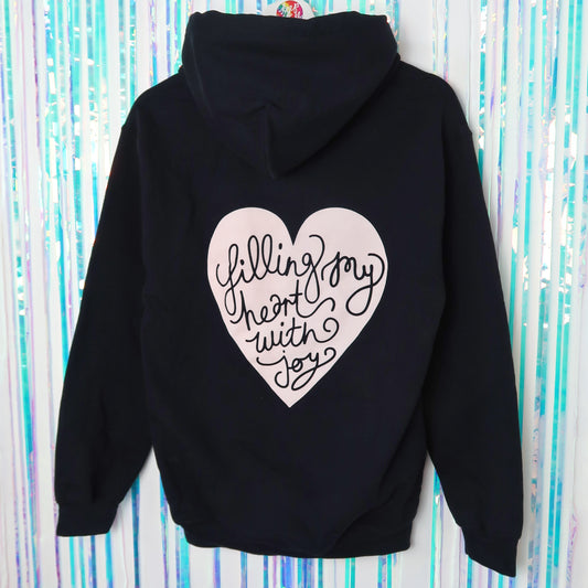 filling my heart with joy pullover hoodie - dark navy