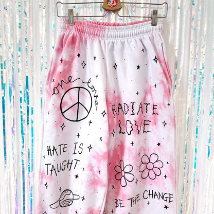 scrawl tie dye lounge pants