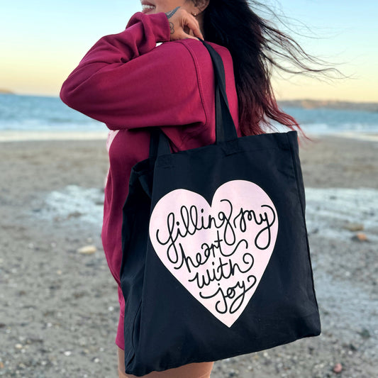 filling my heart with joy large tote bag