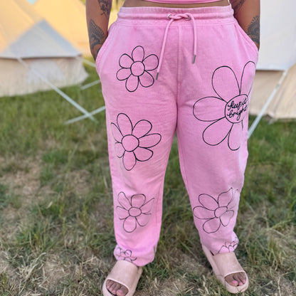 flower power lounge pants - pink