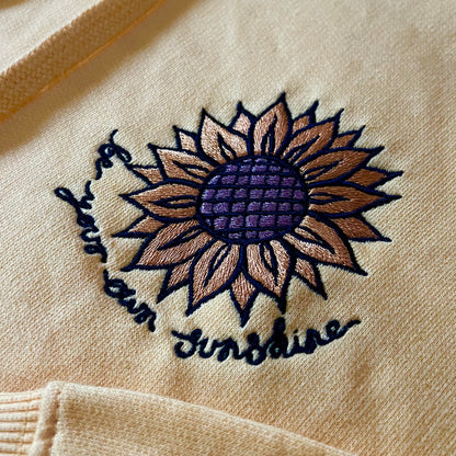 be your own sunshine embroidered hoodie - yellow