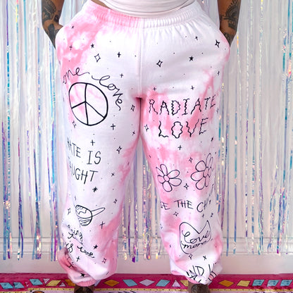 scrawl tie dye lounge pants