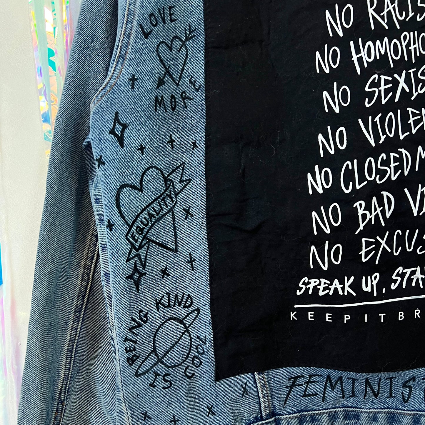 stand up, speak up denim jacket
