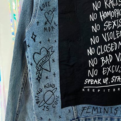 stand up, speak up denim jacket