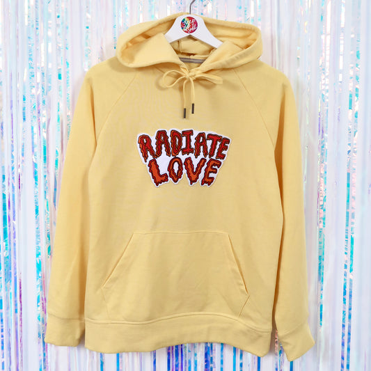 radiate love embroidered hoodie - light yellow