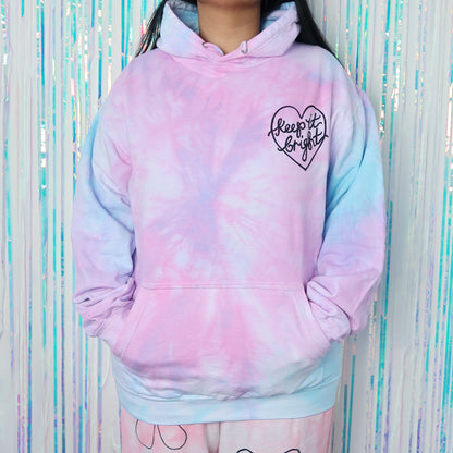 keep it bright tie dye hoodie - L