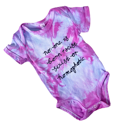 hate is taught tie dye baby bodysuit