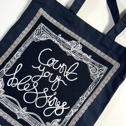 count your blessings tote bag - navy