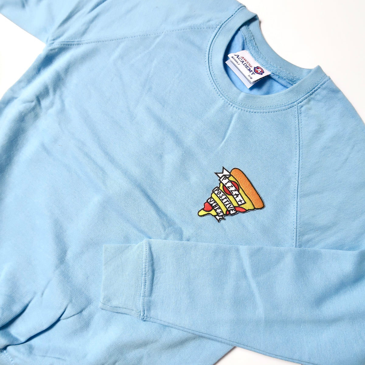 pizza & positive vibes - kids sweatshirt - blue