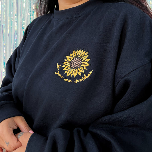 be your own sunshine embroidered sweatshirt - navy