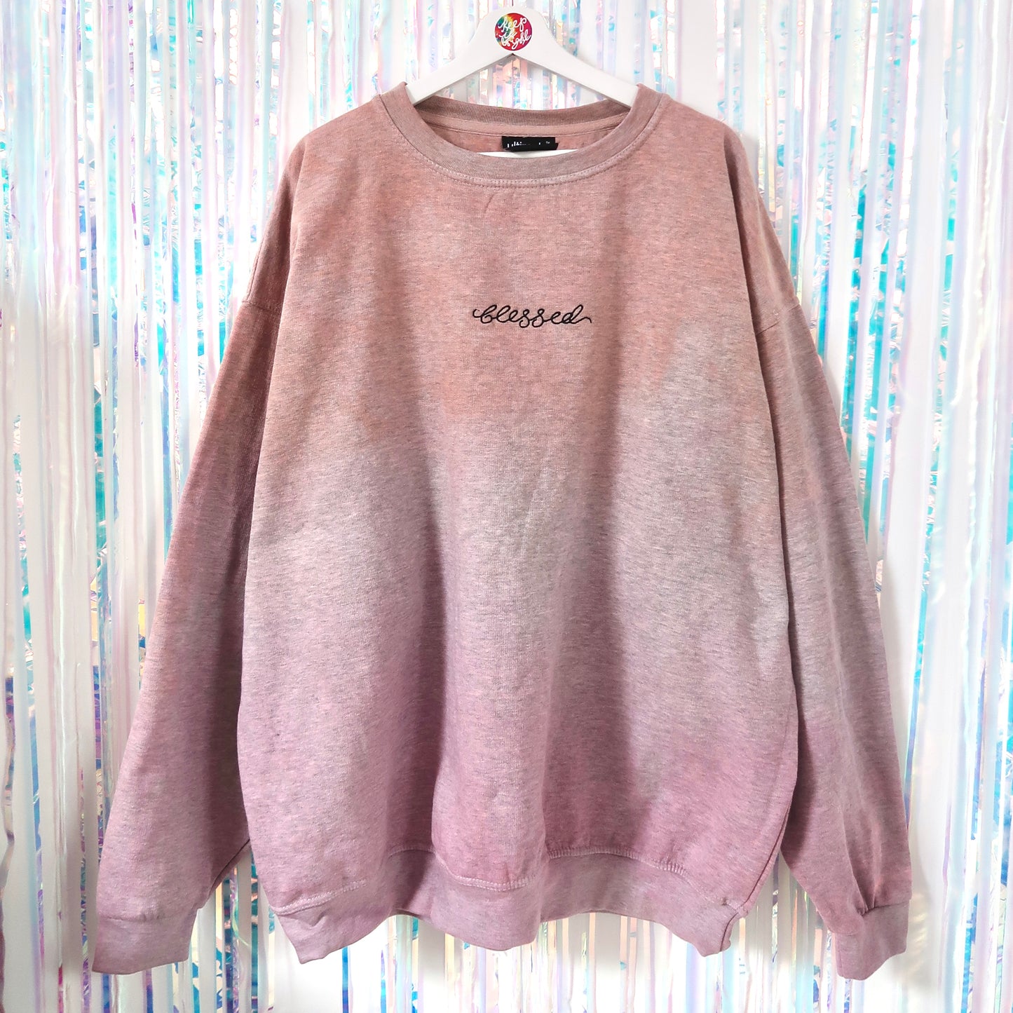 blessed embroidered sweatshirt - tie dye