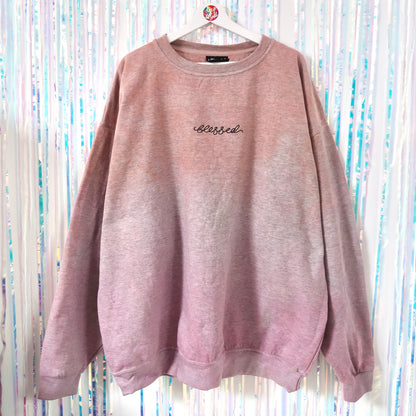 blessed embroidered sweatshirt - tie dye
