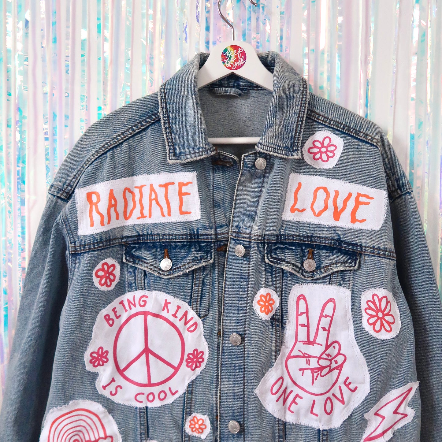 hippie heart denim jacket