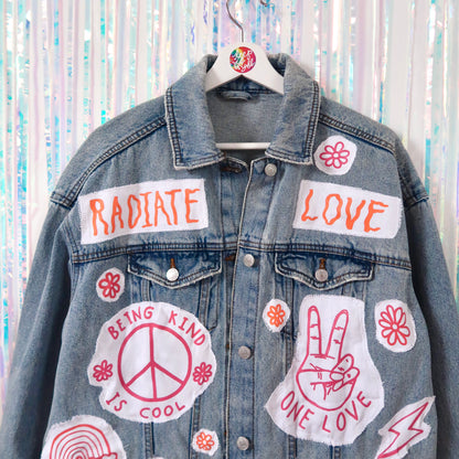 hippie heart denim jacket