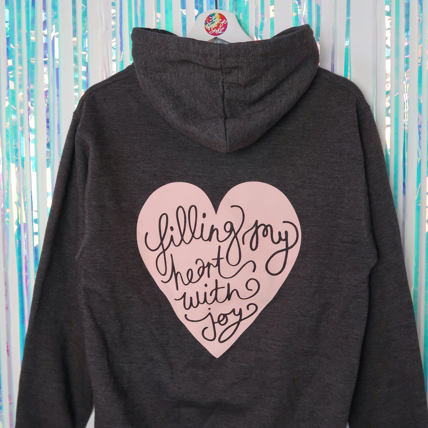 filling my heart with joy pullover hoodie - grey