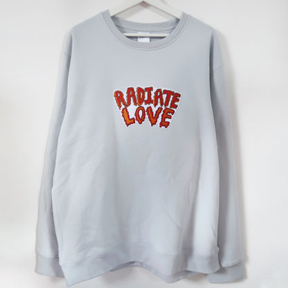 radiate love embroidered sweatshirt - lightest blue