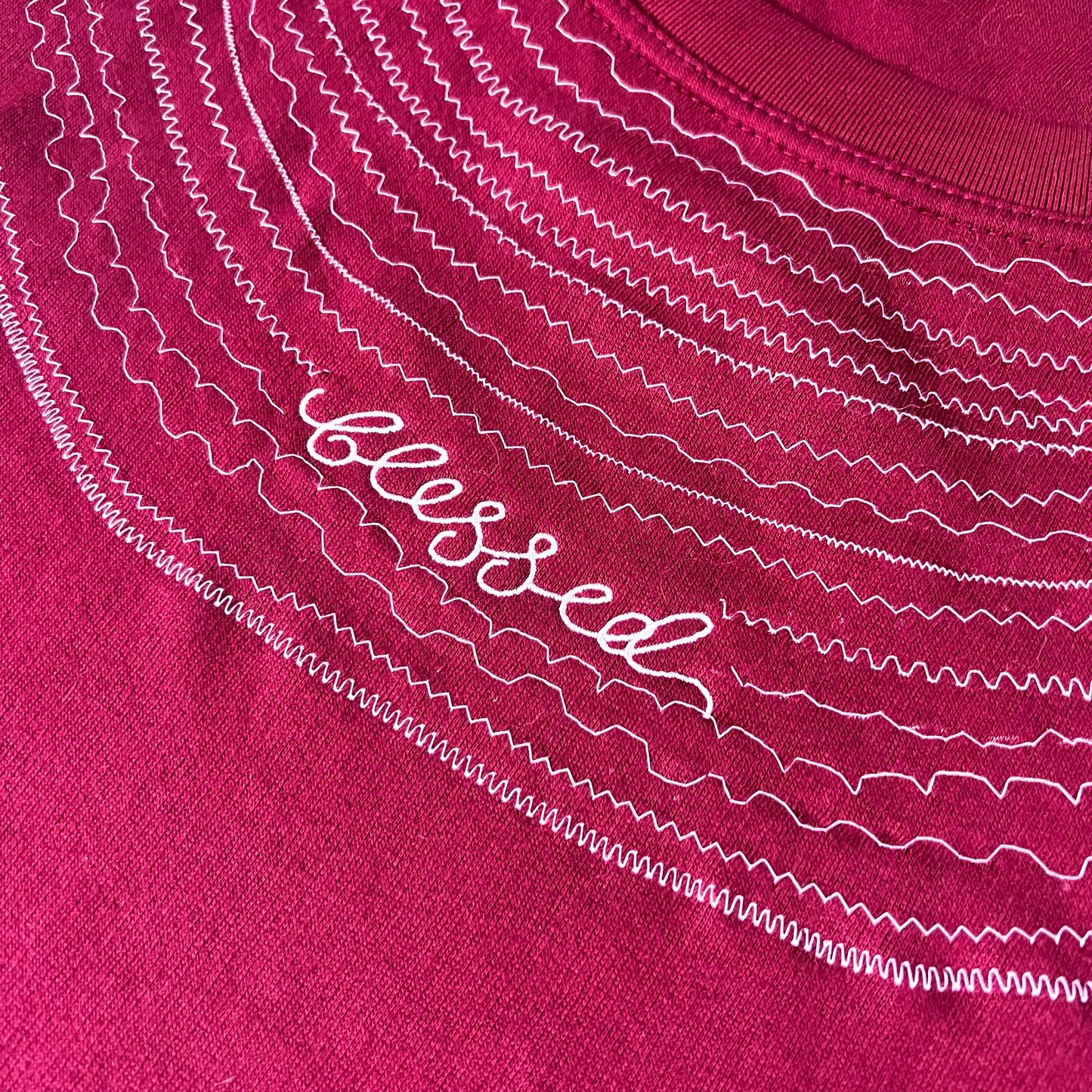 blessed embroidered sweatshirt - burgundy