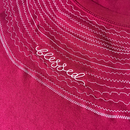 blessed embroidered sweatshirt - burgundy