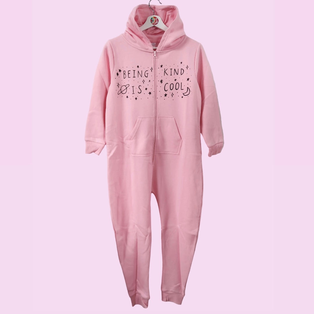 being kind is cool - kids onesie - pink