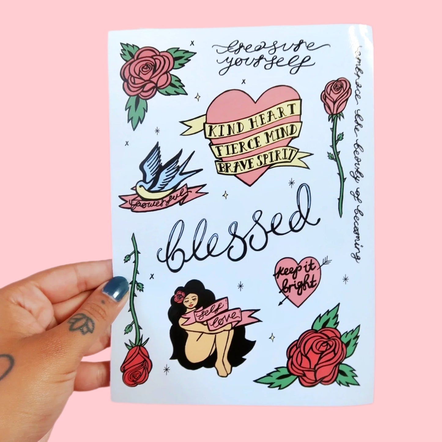 tattoo flash vinyl sticker sheet