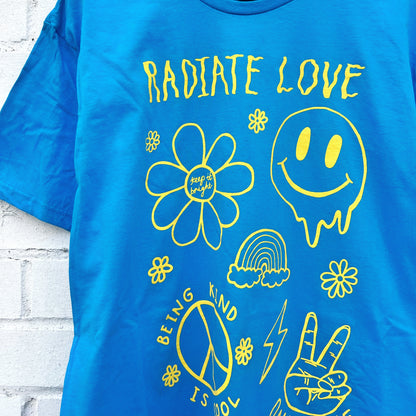 hippie heart t-shirt - blue
