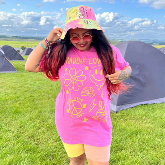 hippie heart t-shirt - pink