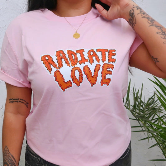radiate love t-shirt - baby pink