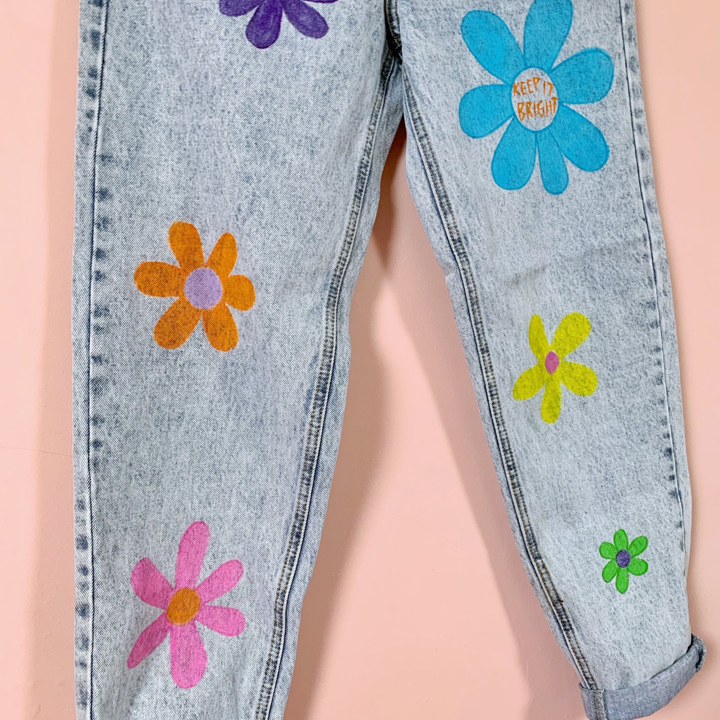 flower power mom jeans