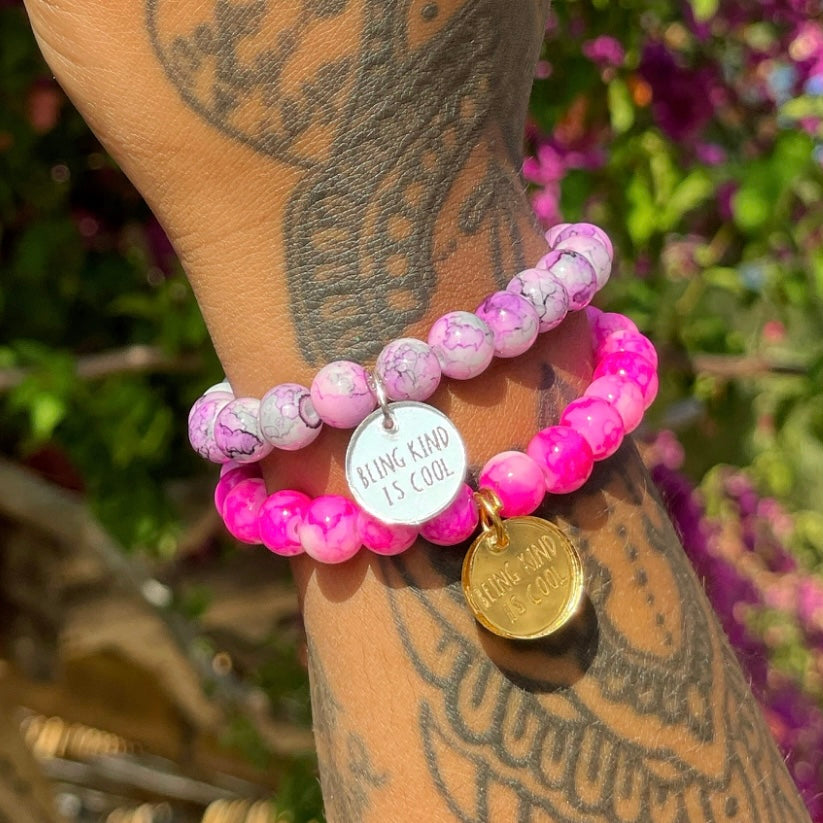 being kind is cool tie dye bracelet - lilac