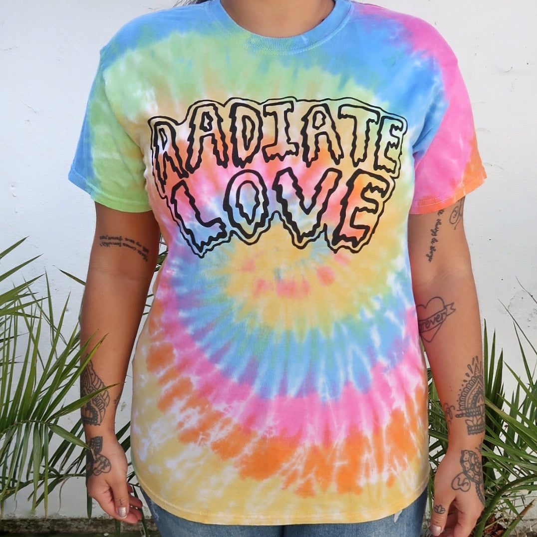 radiate love tie-dye t-shirt - pastel mix