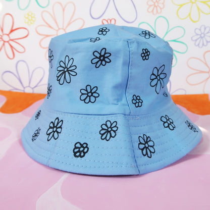 hippie heart bucket hat - blue v.1