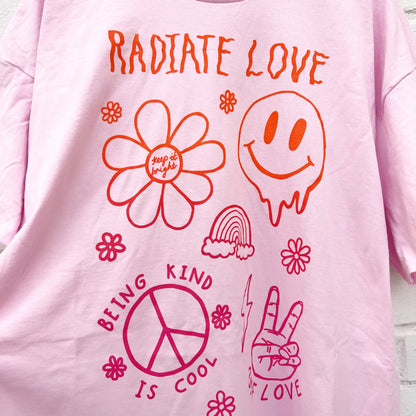 hippie heart t-shirt - baby pink