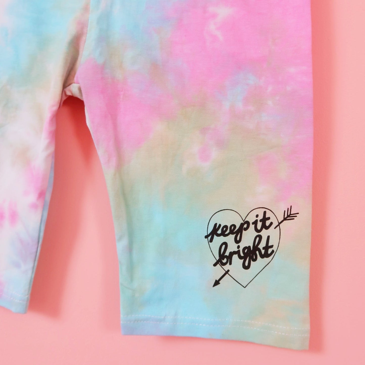 keep it bright tie-dye legging shorts - pastel