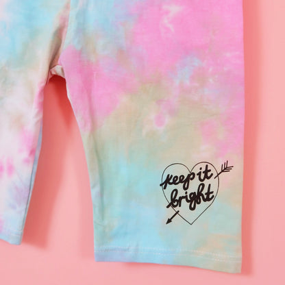 keep it bright tie-dye legging shorts - pastel