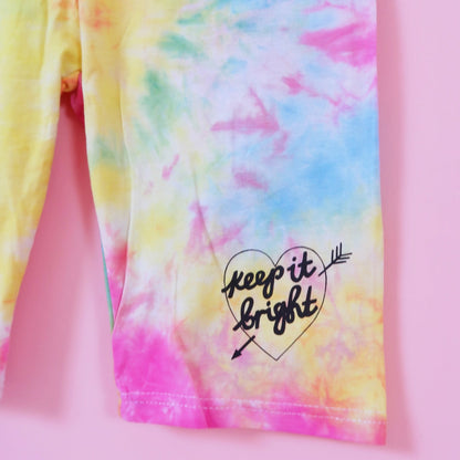 keep it bright tie-dye legging shorts - bright