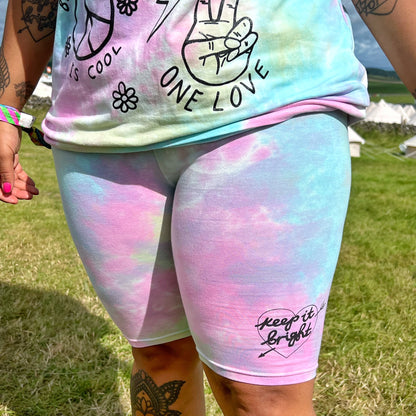 keep it bright tie-dye legging shorts - pastel