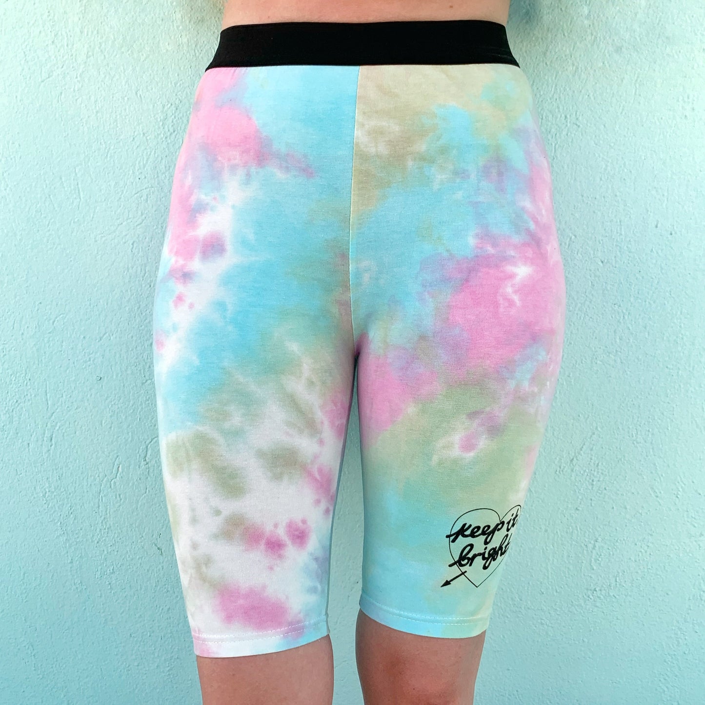 keep it bright tie-dye legging shorts - pastel