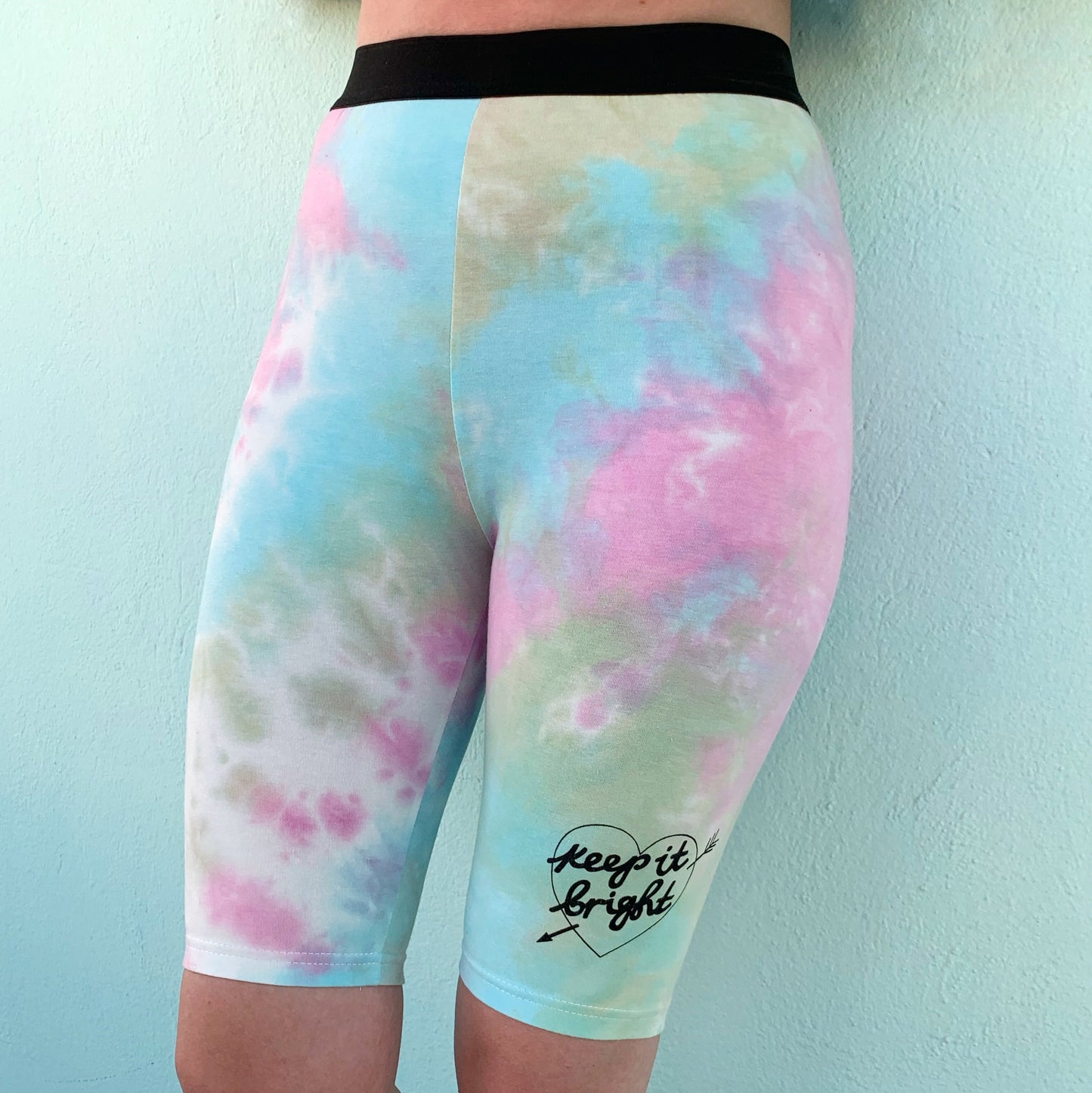 keep it bright tie-dye legging shorts - pastel