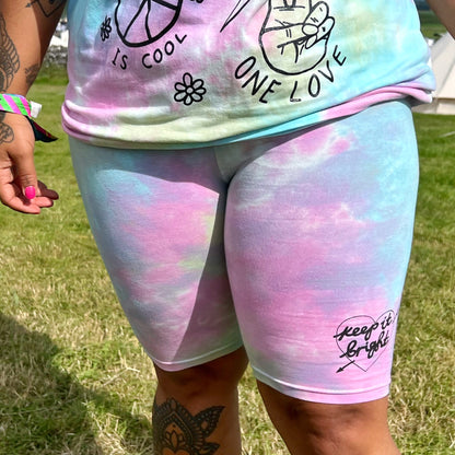 keep it bright tie-dye legging shorts - pastel