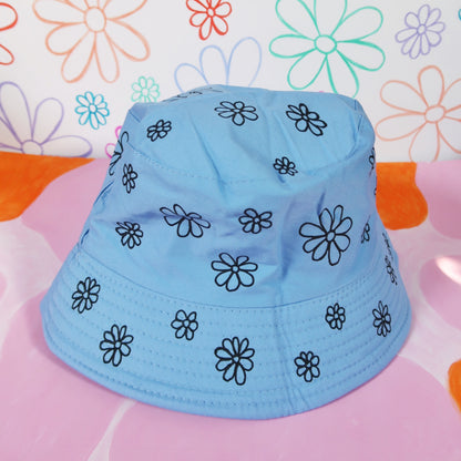 hippie heart bucket hat - blue v.2