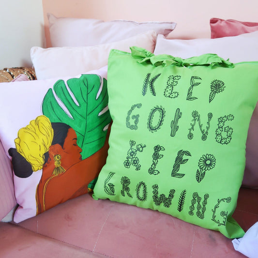 keep going, keep growing cushion