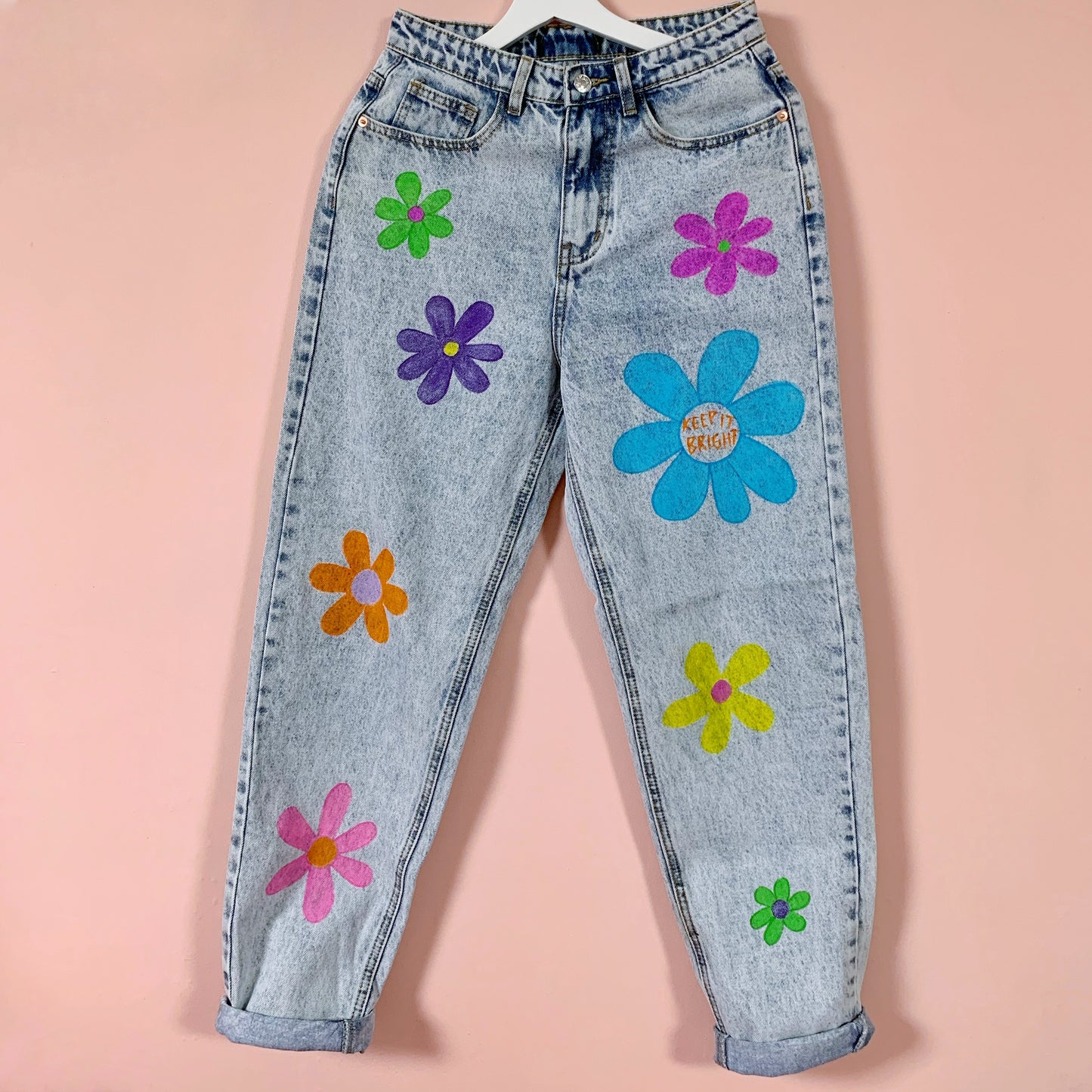 flower power mom jeans