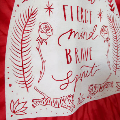 kind heart, fierce mind, brave spirit side slash vest top - red