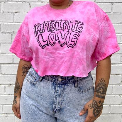 radiate love tie-dye crop top - pink