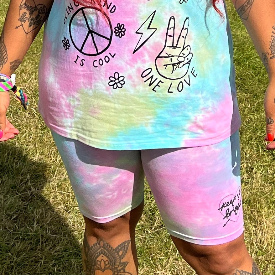 keep it bright tie-dye legging shorts - pastel