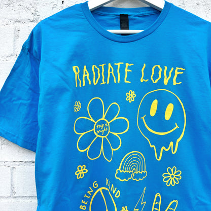 hippie heart t-shirt - blue
