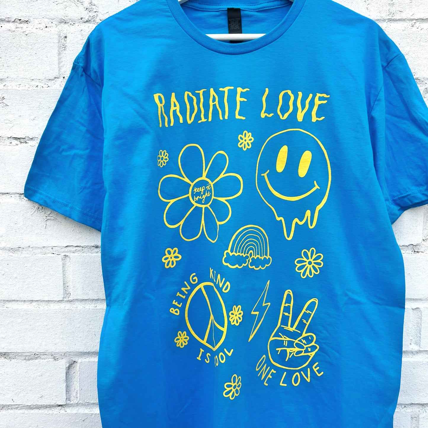 hippie heart t-shirt - blue