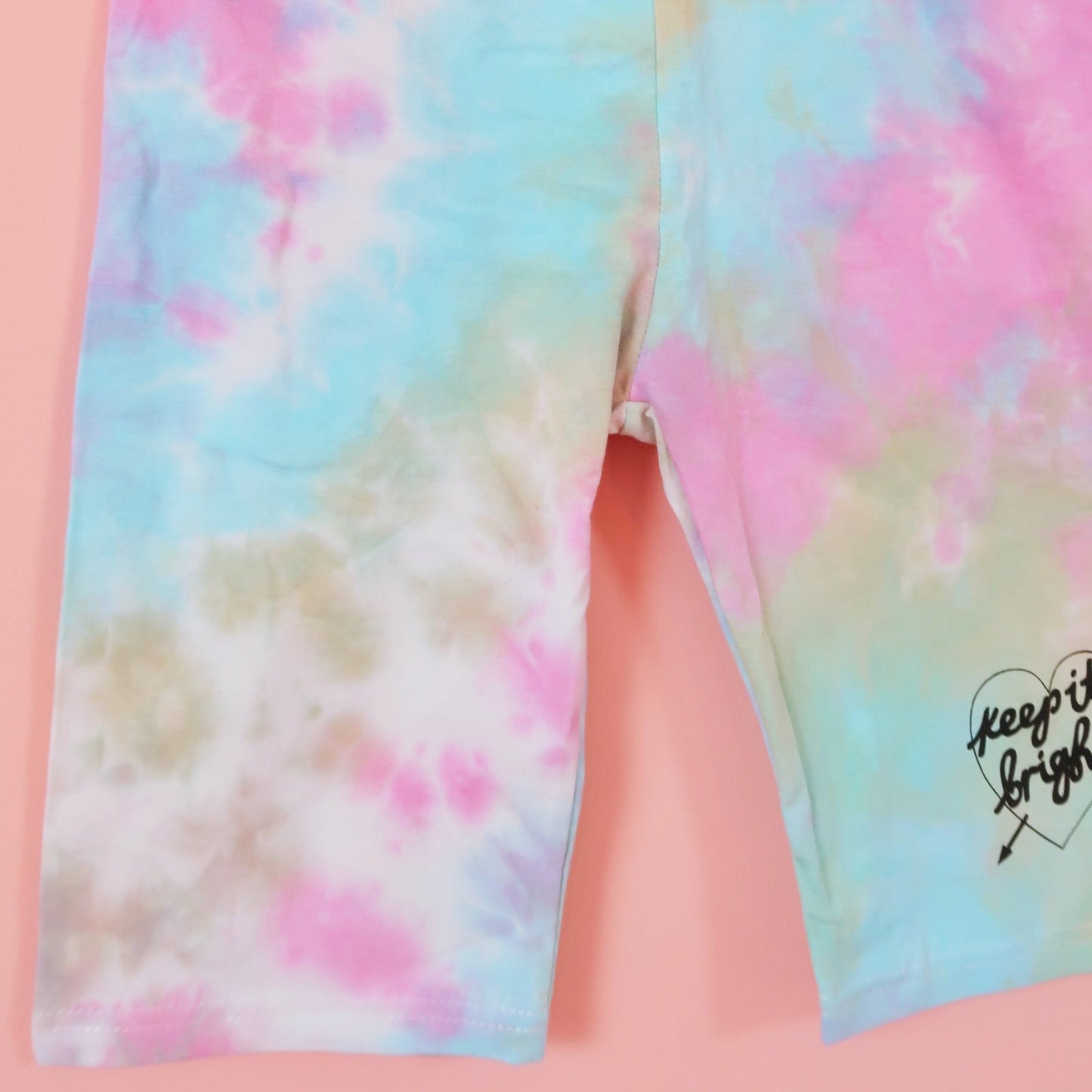 keep it bright tie-dye legging shorts - pastel