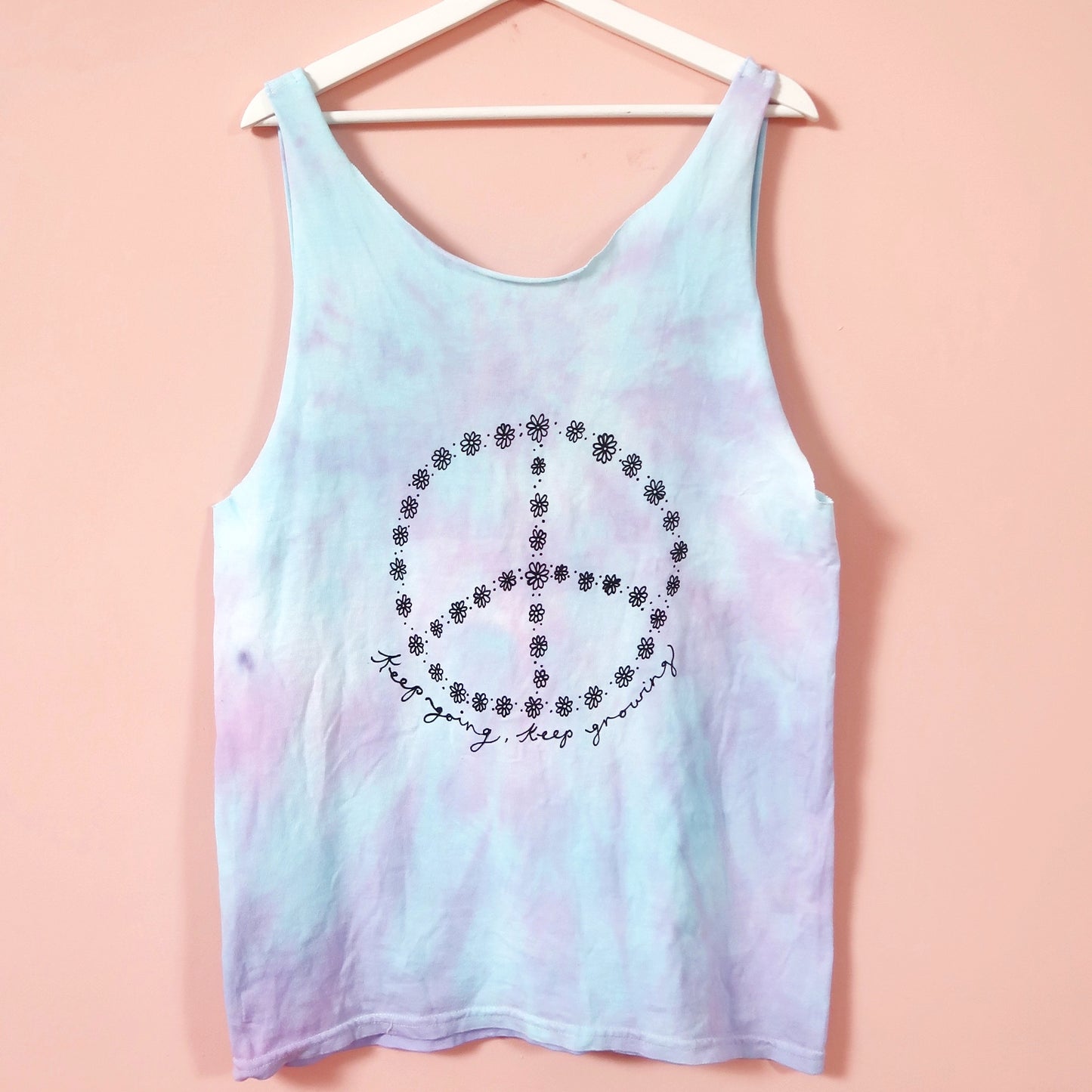 keep going, keep growing tie dye vest top